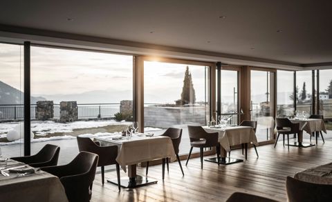 Der Speisesaal mit Panoramafenstern