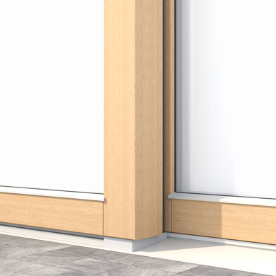 Il telaio della porta alzante scorrevole Classic in legno chiaro