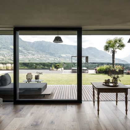 Verglaster Zugang zur Terrasse mit Hebe-Schiebetür Deluxe