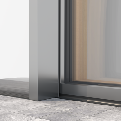 Der Rahmen der Schiebetür Dreamslide in Holz-Aluminium