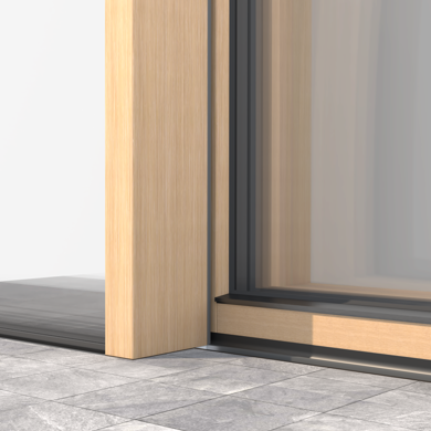 Der Rahmen der Schiebetür Dreamslide in Holz